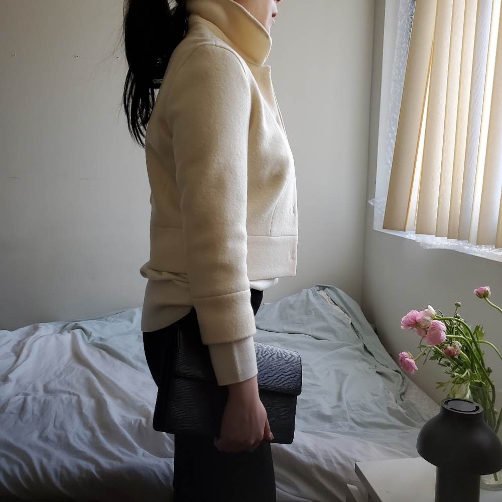 Club Monaco Short Wool Coat 1/4 Sleeve - Picture 3 of 7